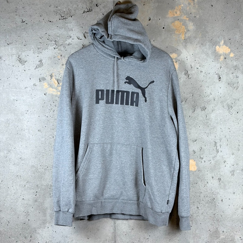 Puma Way 1 Hoodie Mens XL Gray Fleece Lined Pullover Kangaroo Pocket 846812-03